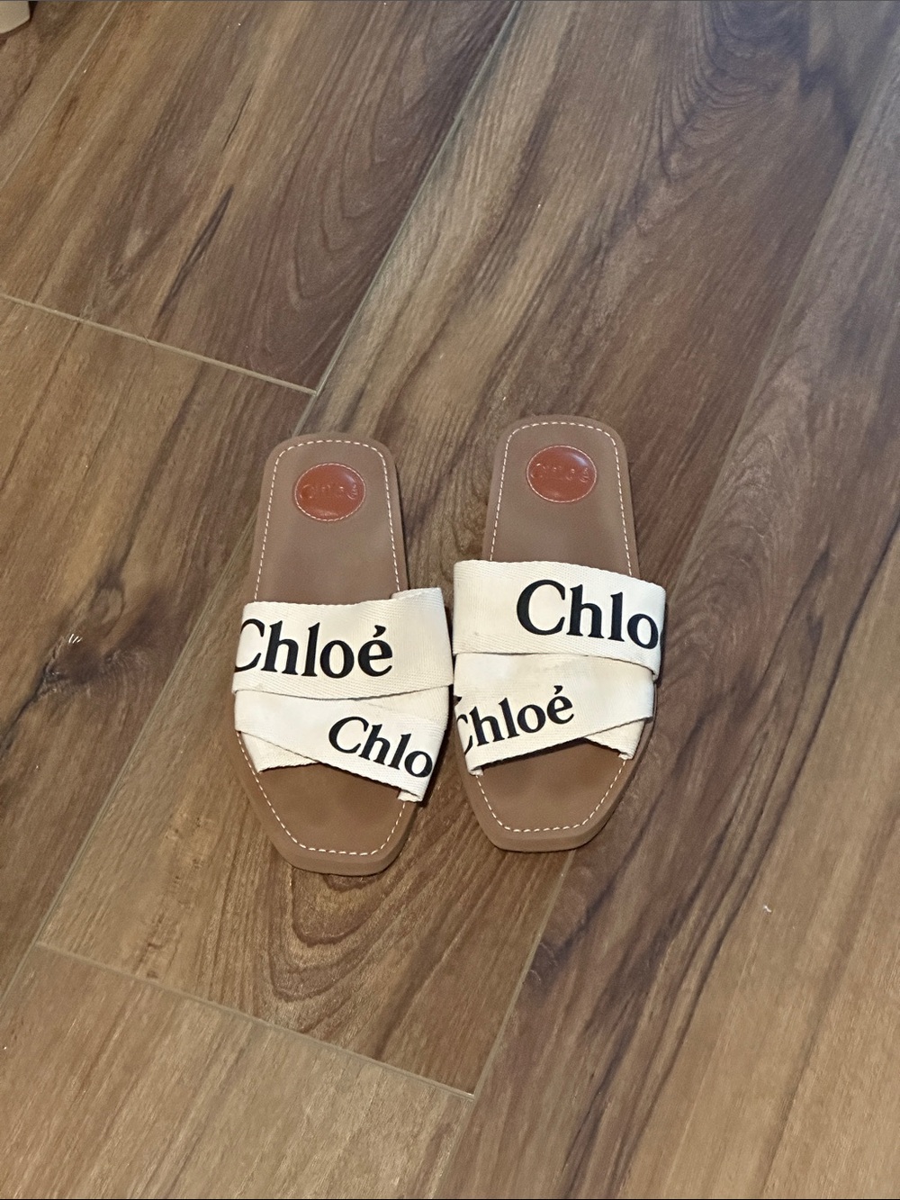 Chloe woody slide sandals